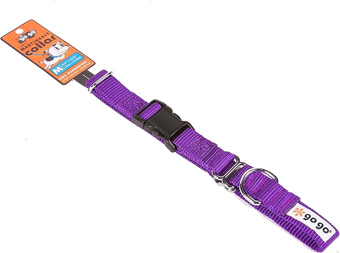 GOGO Pet Products 3/4-Inch Martingale Dog Collar, Medium, Purple
