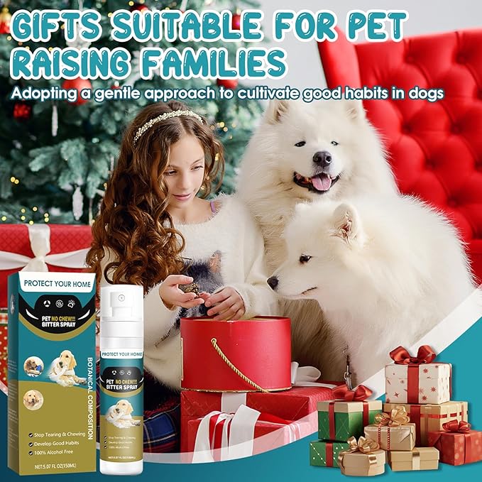QHZ] Dog Bitter Apple Spray - Anti-Licking & Chewing Training Aid, Natural & Safe Bitter Agent, Protects Furniture & Wounds, Safe & Non-Toxic Bittering Agent