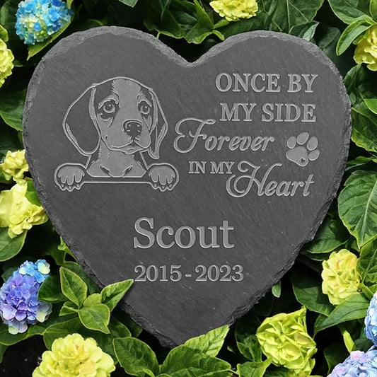 Beagle Outdoor Memorial, Beagle Tombstones, Beagle Loss, Beagle Memorial Keepsake