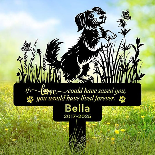Custom Pet Maltese Dog Memorial Stake, Personalized Pet Grave Marker Tombstone, Outdoor Garden Metal Sign, Dog Remembrance Plaque, Sympathy Gifts for Loss of Maltese Dog