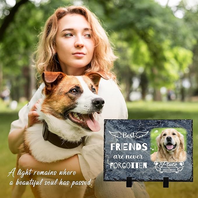 Pet Memorial Stones for Dogs, Memorial Gifts for Loss of Loved Pets, Dog Bereavement Gifts Grave Markers, Dog Memory Stone Pet Loss Sympathy Gift, Cemetery Decorations for Grave