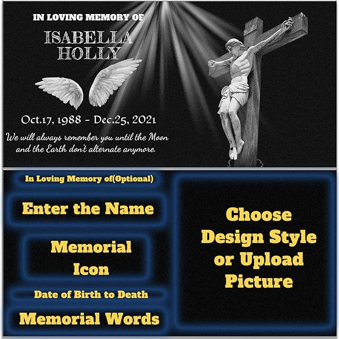 Memorial Stone Personalized, Grave Markers, Headstone for Graves, Tombstone Grave Outdoors, Graveyard Decoration Stone, Grave Marker for Cemetery