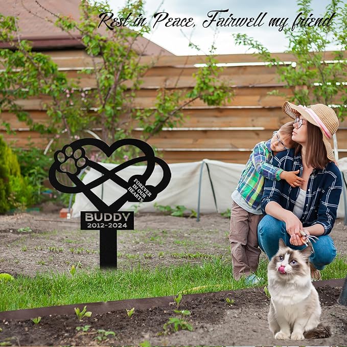 Custom Dog Grave Markers Outdoor, Personalized Pet Grave Marker Stake Dog Memorial, Outdoor Weatherproof Pet Cemetery Sign, Personalized Dog Memorial Gifts for Loss of Dog