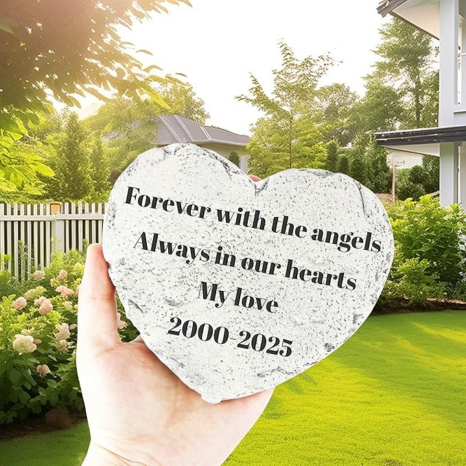 Personalized Dog Memorial Stone - Memorial Gift for Loss of Dog- Headstones for Pets - Pet Loss Gifts Cat Memorial Gifts - Cemetery Decorations (HS-Any Words)