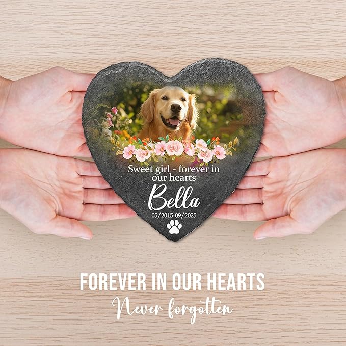 Dog Stone Memorial for Dogs Personalized Pet Memorial Plaque | Thoughtful Pet Loss Gifts Dog Personalized Condolence Gifts for Dogs | Customized Sympathy Stones and Plaque for Pets Lovers