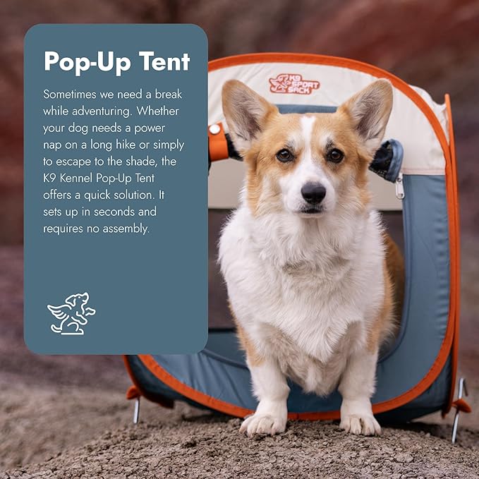K9 Sport Sack K9 Kennel Portable Pop-Up Tent, Blue - Small (20" L x 20" W x 20" H) - For Indoor & Outdoor Use + Travel - Includes Carry Bag & Four Stakes