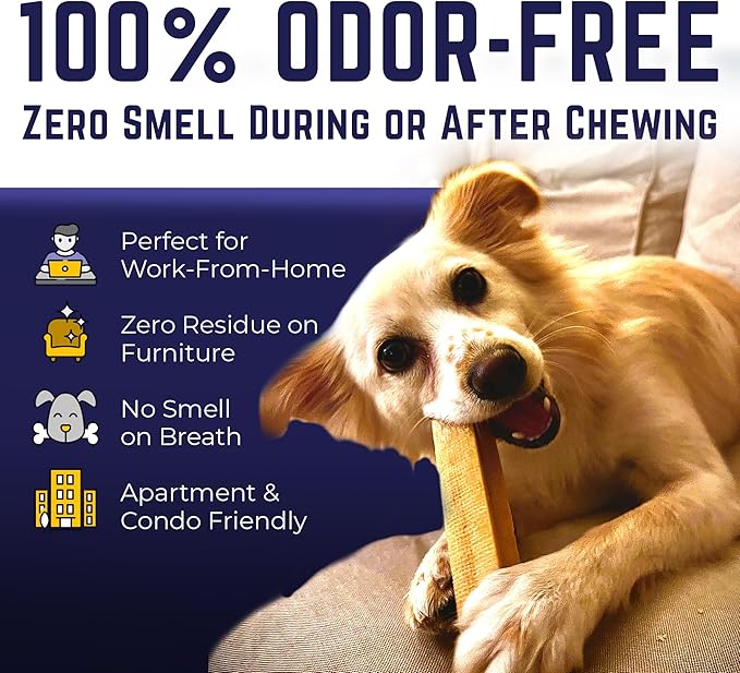 Devil Dog Pet Co - Yak Cheese Dog Chews Large 4 Pack for Aggressive Chewers - Odor-Free Long Lasting Himalayan Treats, Medium & Large Breeds 25-55 lbs, 4-Ingredient Dental Enrichment & Anxiety Relief