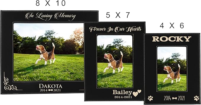 My Personal Memories Custom Personalized Dog Loss Memorial Pet Remembrance Picture Frame (Black with Gold)
