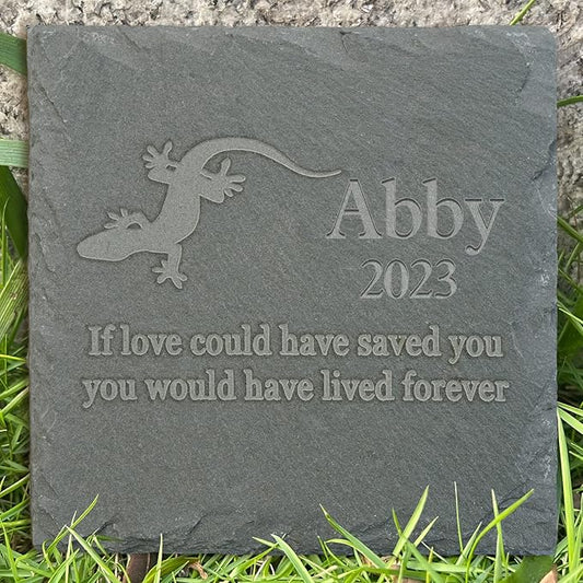 Personalized Pet Memorial Stone, Custom Loss of Gecko Gifts Pet Keepsake Gifts Personalized Garden Stone Gecko Sympathy Stone Gecko Memorial Tombstone - Gecko