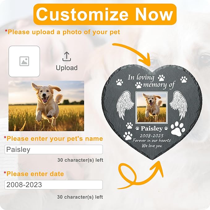 Memorial Gifts for Loss of Dog Custom Dog Memorial Stone, Pet Memorial Gifts, Pet Memorial Stones, Cemetery Decorations for Graves, Cat Memorial Gifts