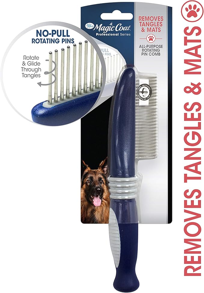 Four Paws Magic Coat Professional Series All-Purpose Rotating Pin Comb for Dogs