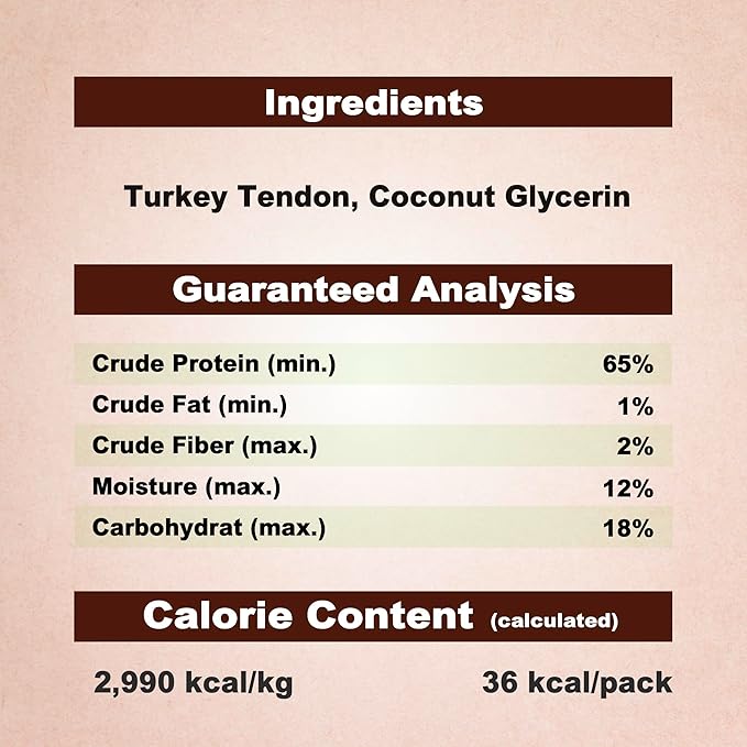 A Freschi srl Turkey Tendons for Dogs, USA-Sourced, Healthy Dog Treats, Rawhide-Free Puppy Chews, Long Lasting, All Natural, Hypoallergenic Dog Treats for Medium Breeds, 2 Count Pack Pretzel (M)