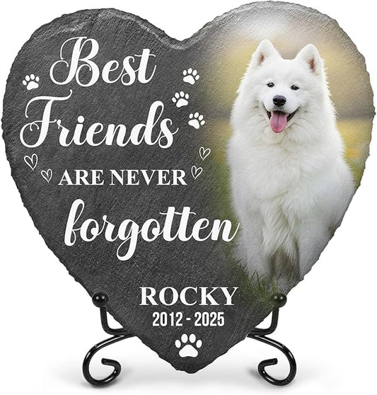 Custom Pet Memorial Stone for Dogs | Personalized Dog Loss Remembrance Plaque with Photo | Beloved Furry Friend Memorial Gift | Thoughtful Pet Loss Condolence Stone Personalized