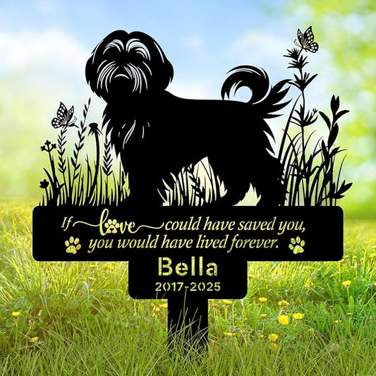 Personalized Pet Shih Tzu Grave Markers, Metal Dog Memorial Garden Stake Decorations for Cemetery, Pets Shih Tzu Grave Stakes Plaque Pet Shih Tzu Headstone Garden Memorial Stake