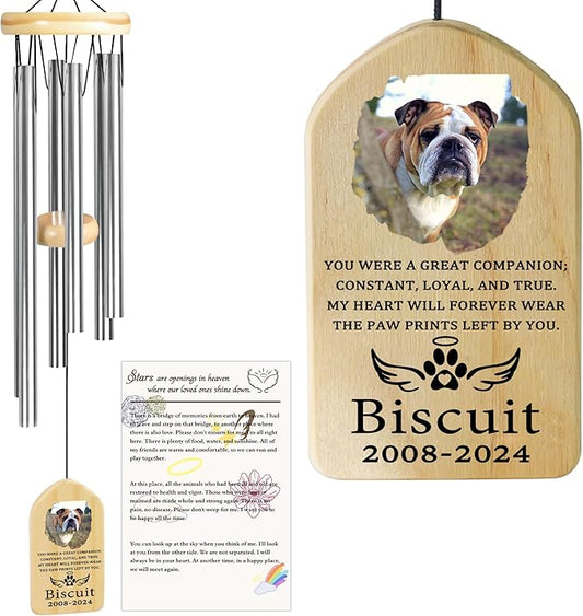 Dog Memorial Gifts for Loss of Dog, Pet Memorial Wind Chime, Pet Memorial Gifts, Pet Loss Gifts, Loss of Dog Sympathy Gift, Dog Remembrance Gift, in Memory of Dog Cat - Great Companion