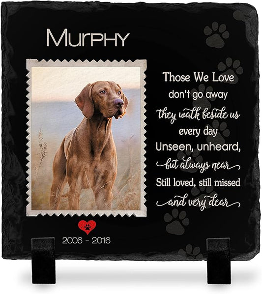 Brd Gifts Pet Memorial Stone with Photo - 6"x6" - 6 Designs - Pet Grave Marker - Pet Headstone | Dog Memorial Stone - Garden Memorial Stones - Personalized Memorial | Waterproof - Outdoor & Indoor #5