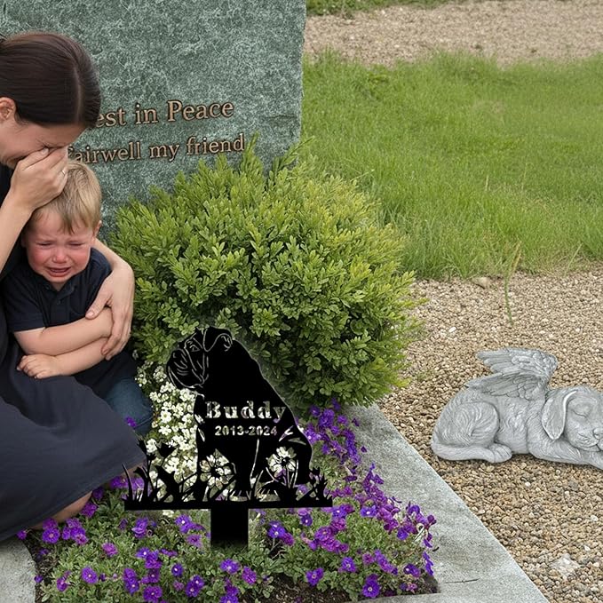 Custom Dog Grave Markers Outdoor, Personalized Pet Grave Marker Stake Dog Memorial, Outdoor Weatherproof Pet Cemetery Sign, Personalized Dog Memorial Gifts for Loss of Dog