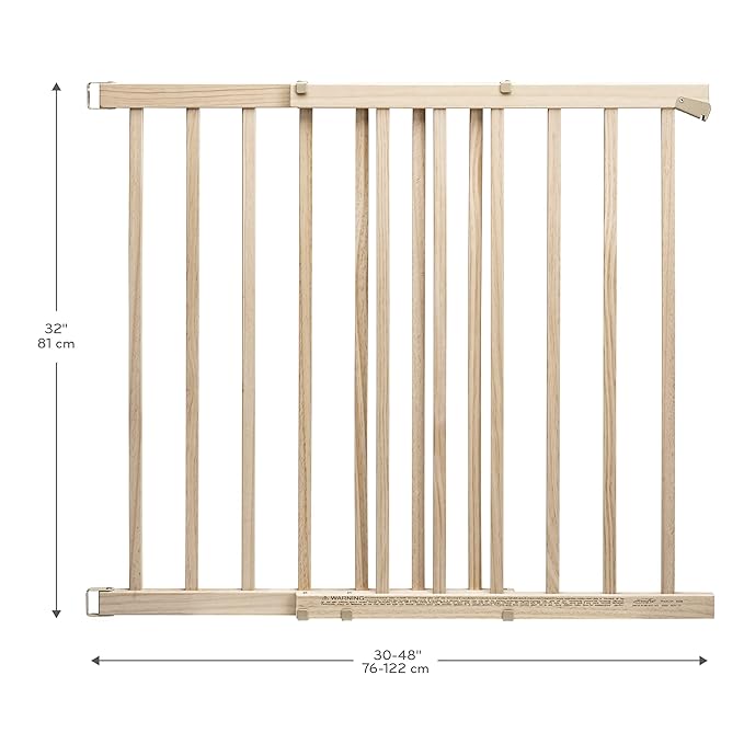 Evenflo Walk-Thru Top of Stairs Baby Gate, Natural Wood