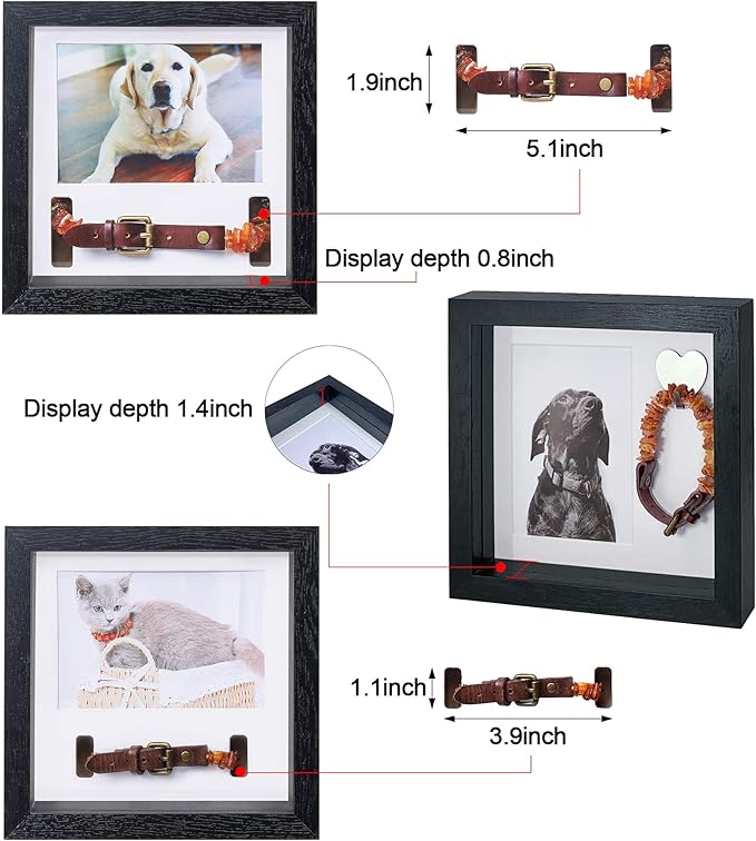 KCRasan Pet Picture Frame Memorial - Dog Memorial Sentiment Frame for Loss of Dog Gifts - Pet Collar Frame Remembrance Sympathy Cat Tribute Keepsake