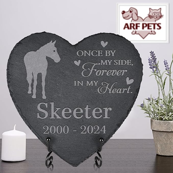 Personalized Pet Memorial, Horse Memorial Stone, Horse Tombstone, Horse Grave Marker, Horse Memorial Gifts, Horse Loss - Heart-Shaped