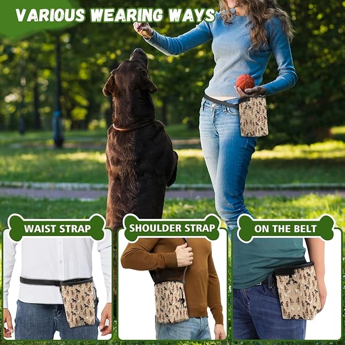 Horses Pattern Puppy Training Pouch Dog Training Treat Pouch Bag Versatile Pocket Sized Pet Feed Snack Reward Pocket for Pet Puppy Travel or Outdoor Use