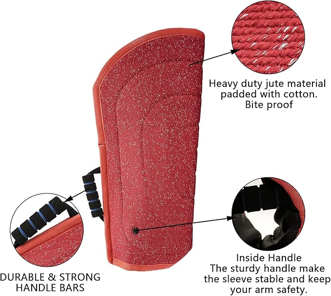 Morezi Dog Bite Sleeve Training Protection, Heavy Duty Nylon Durable, Fit Pit Bull German Shepherd Malinois, Puppy Small Dogs Training Biting Tugging War Toy - Red