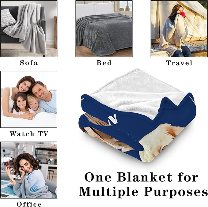 Funny DIY Personalized Pet Memorial Blanket with Photo Pet Memorial Gifts for Dogs Cats Loss of Dog Sympathy Gift Dog Bereavement Remembrance Pets Loss Gifts Custom Dogs Picture Blanket