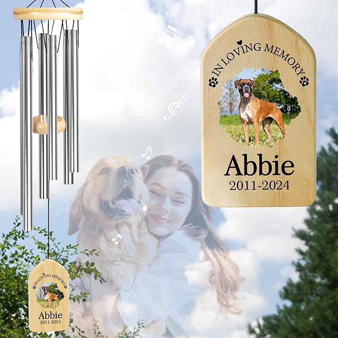 Dog Memorial Gifts for Loss of Dog, Pet Memorial Wind Chime, Pet Memorial Gifts, Pet Loss Gifts, Loss of Dog Sympathy Gift, Dog Remembrance Gift, in Memory of Dog Cat - Loving Memory