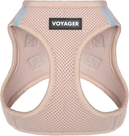 Best Pet Supplies Voyager Step-in Air Harness - All Weather Mesh, Reflective, No Pull Harness for Dogs, Cats - Secure with Hook & Loop Fastener, Buckle, Double D-Rings - Khaki, XXXS