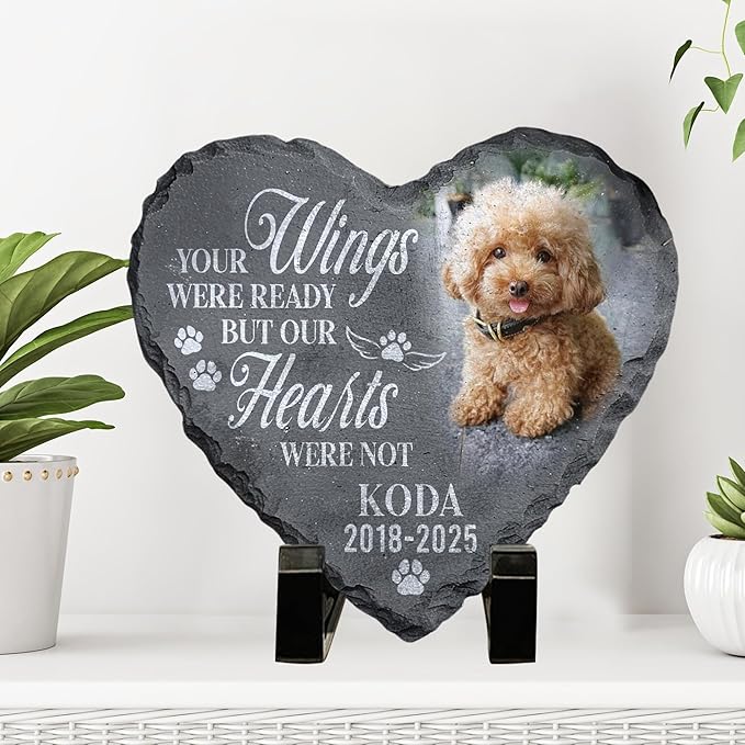Personalized Dog Memorial Gifts for Loss of Dog, Custom Pet Memorial Stone with Photo Name Date, Stones for Dogs, Gift for Cat Lovers, Bereavement Sympathy Gift for Pet Lover, Quote 11