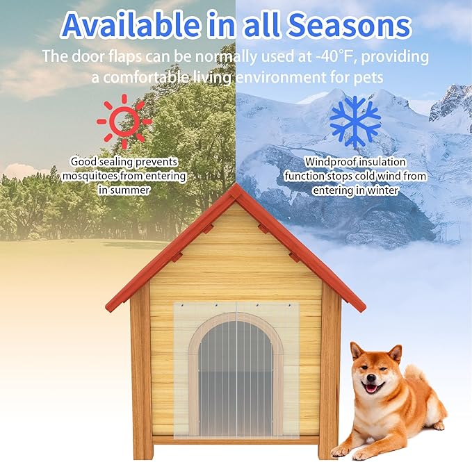 4.9 Feet x 7.8 Inch Dog House Plastic Door Flap, Clear Doggie Door Replacement Flap with 4 Screws, Easy to Cut & Install Vinyl Door Flap for Dog Cat Chicken House