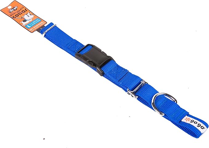 GOGO Pet Products 1-Inch Martingale Dog Collar, Large, Blue