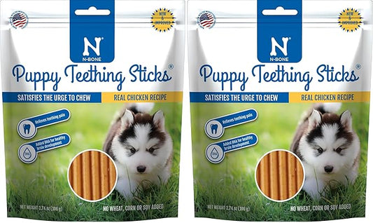 N-Bone Puppy Teething Treats,Chicken (111150), 3.74 oz (Pack of 2)