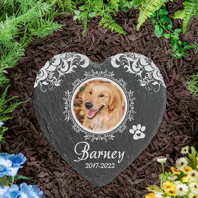 ubjva Dog Memorial Stone Dog Memorial Gifts for Loss of Dog Pet Garden Stone for Indoor Outdoor Lawn Backyard Cemetery Decorations - Style7(Color Printing)
