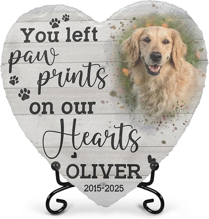 Dog Stone Memorial for Dogs Personalized Pet Memorial Plaque | Customized Sympathy Stones and Plaque for Pets Lovers | Thoughtful Pet Loss Gifts Dog Personalized Condolence Gifts for Dogs