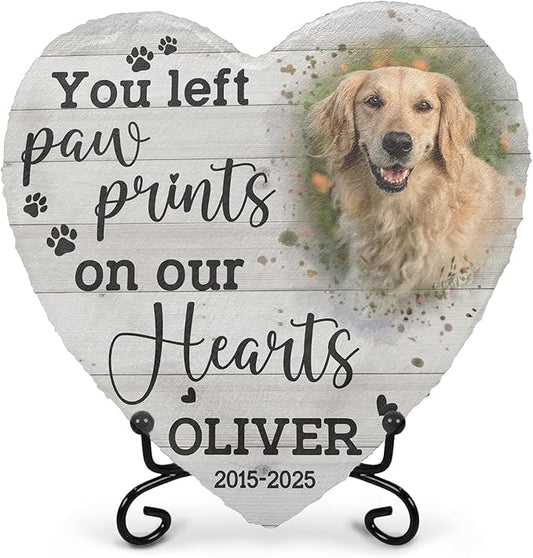 Dog Stone Memorial for Dogs Personalized Pet Memorial Plaque | Customized Sympathy Stones and Plaque for Pets Lovers | Thoughtful Pet Loss Gifts Dog Personalized Condolence Gifts for Dogs