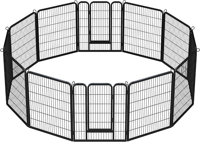 Yaheetech Dog Playpen Indoor, Extra Wide Outdoor Dog Fence Foldable Pet Puppy Exercise Pen for Yard/Garden/RV Camping, 12 Panels 40 Inch Height x 32 Inch Width
