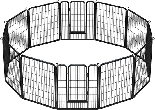 Yaheetech Dog Playpen Indoor, Extra Wide Outdoor Dog Fence Foldable Pet Puppy Exercise Pen for Yard/Garden/RV Camping, 12 Panels 40 Inch Height x 32 Inch Width