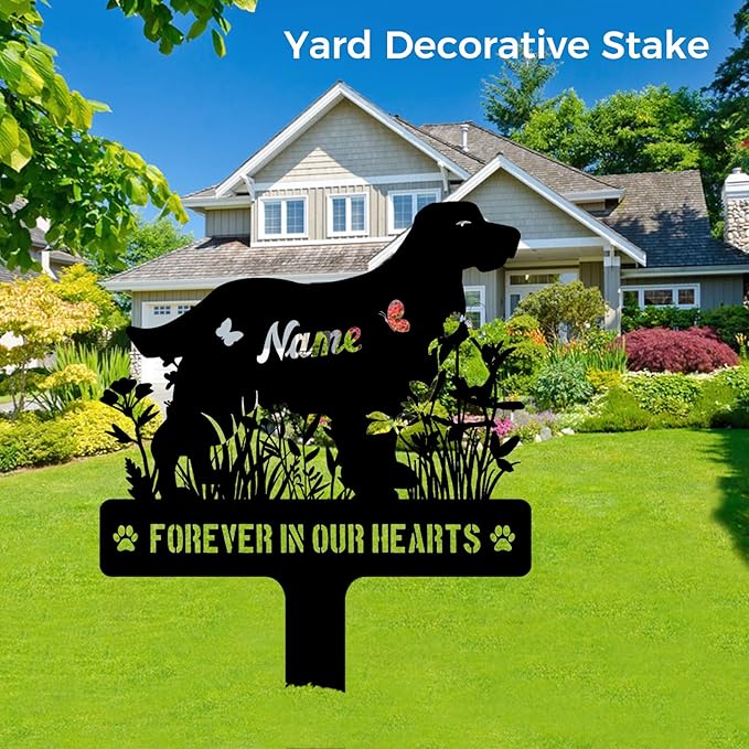 Custom Springer Spaniel Springer Dog Memorial Stake, Personalized Dog Grave Marker, Metal Pet Tombstone, Outdoor Sympathy Sign for Garden Yard Decor, Pet Loss Gift
