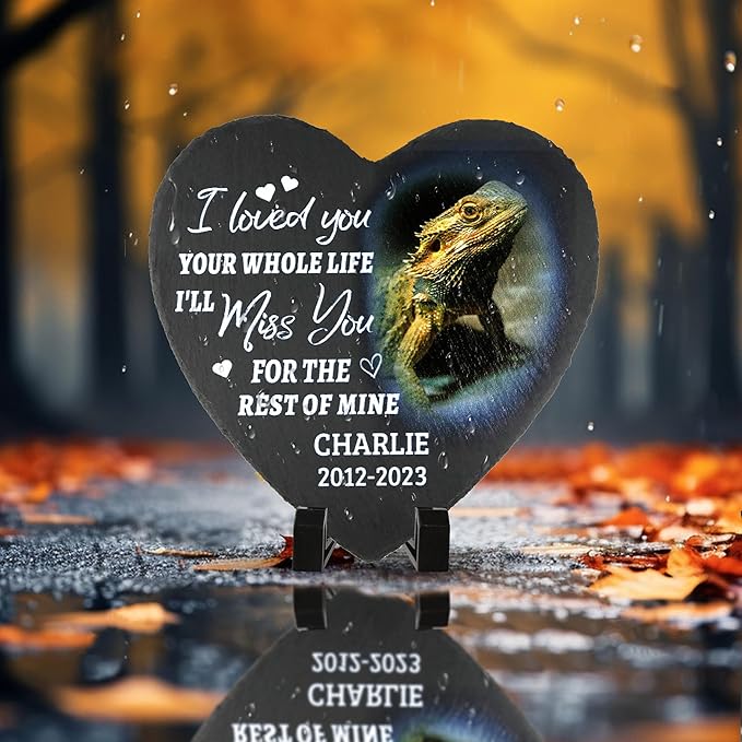 ODB Gifts for Loss of Gecko, Gecko Memorial Stone, Gecko Memorial Gifts, Gecko Loss Gifts, Gecko Head Stones, Cemetery Decorations for Grave, Lizard Grave Marker, Gifts for Gecko Lovers (Gecko)