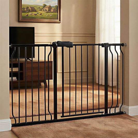 Baby Gates Extra Wide 48-53 Inch Large Baby Gate for Stairs Tension Pet Dog Gates Indoor for Doorways No Drilling Pressure Mounted Pet Gates for Kids
