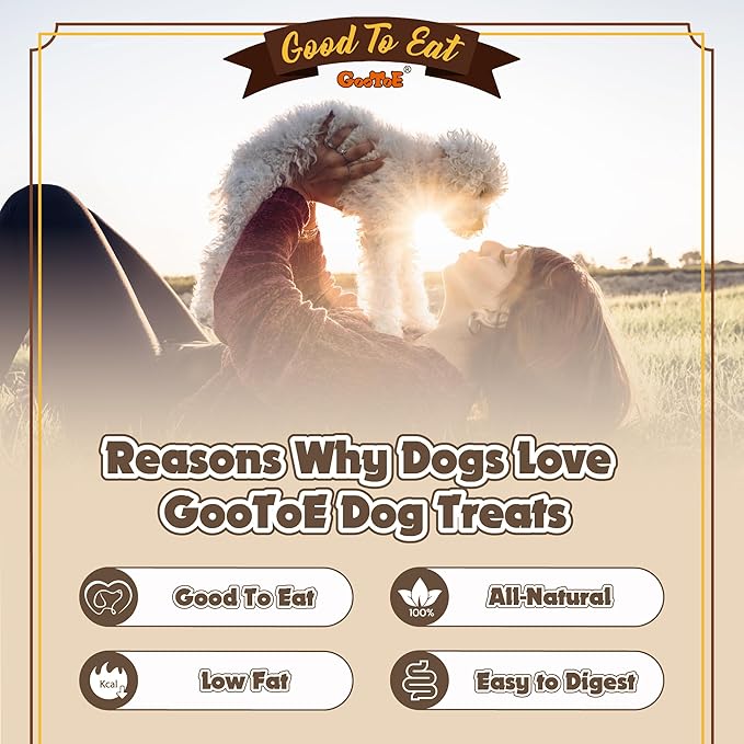 Gootoe Dog Treats, Chicken Jerky for Dogs - Dog Training Treats; High-Protein, Gluten-Free, Hypoallergenic, Grain-Free, Chicken Chips, 1 lb (Pack of 3)