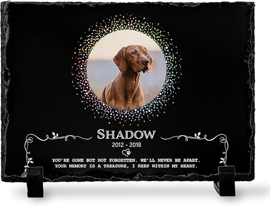 Brd Gifts Pet Memorial Stone with Photo - 6"x8" - 6 Designs - Pet Grave Marker - Pet Headstone | Dog Memorial Stone - Garden Memorial Stones - Personalized Memorial | Waterproof - Outdoor & Indoor #6