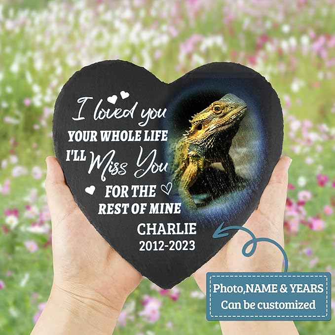 ODB Gifts for Loss of Gecko, Gecko Memorial Stone, Gecko Memorial Gifts, Gecko Loss Gifts, Gecko Head Stones, Cemetery Decorations for Grave, Lizard Grave Marker, Gifts for Gecko Lovers (Gecko)