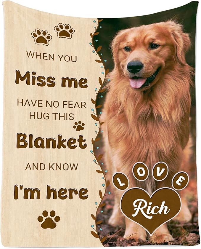 Ship Next Day, Customized Pet Memorial Gifts, Custom Dog Blanket with Picture Name, Personalized Pet Memorial Blanket with Photos, Loss of Pet Sympathy Gift, Dog Passing Away Bereavement Gifts