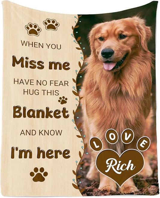 Ship Next Day, Customized Pet Memorial Gifts, Custom Dog Blanket with Picture Name, Personalized Pet Memorial Blanket with Photos, Loss of Pet Sympathy Gift, Dog Passing Away Bereavement Gifts