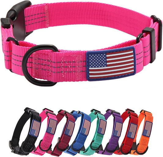 Martingale Dog Collar Quick Release Buckle No Pull Reflective Non-Slip for Medium Large Dogs Training (Pink, Medium)