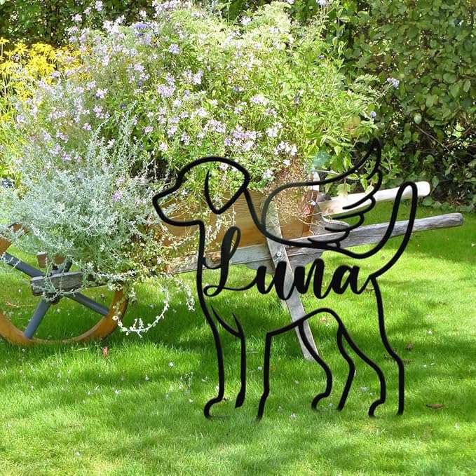 Custom Metal Pet Grave Markers Dog Memorial Plaque, Waterproof Dog Grave Markers Outdoor, Memorial Garden Decor for Loss of Beloved Pet, Personalized Sympathy Gift for Dogs