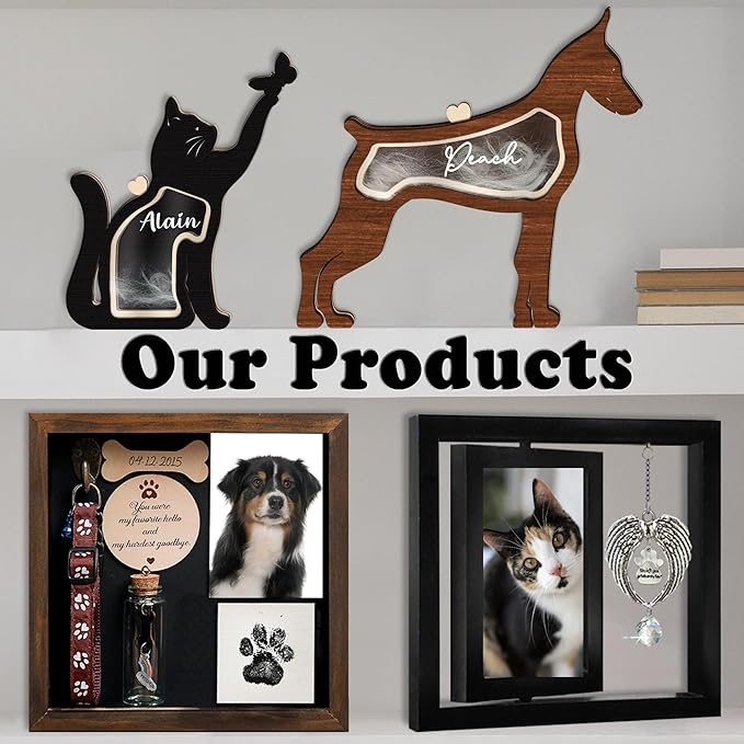 7" Doberman Pinschers Dog Hair Keepsake Box, Wooden Pet Urns for Dogs, DIY Pet Loss Sympathy Gifts, Unique Gift Dog Shape Standable Table Decor, Gift for Pet Lover Storing Fur Teeth Ashes PS16-34M