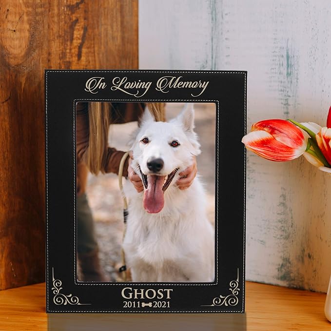 My Personal Memories Custom Personalized Dog Loss Memorial Pet Remembrance Picture Frame (Black with Gold)